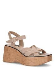 LUDO - zeppe con fasce khaki e platform effetto sughero