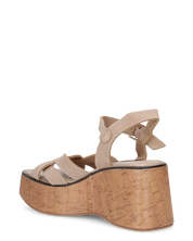 LUDO - zeppe con fasce khaki e platform effetto sughero