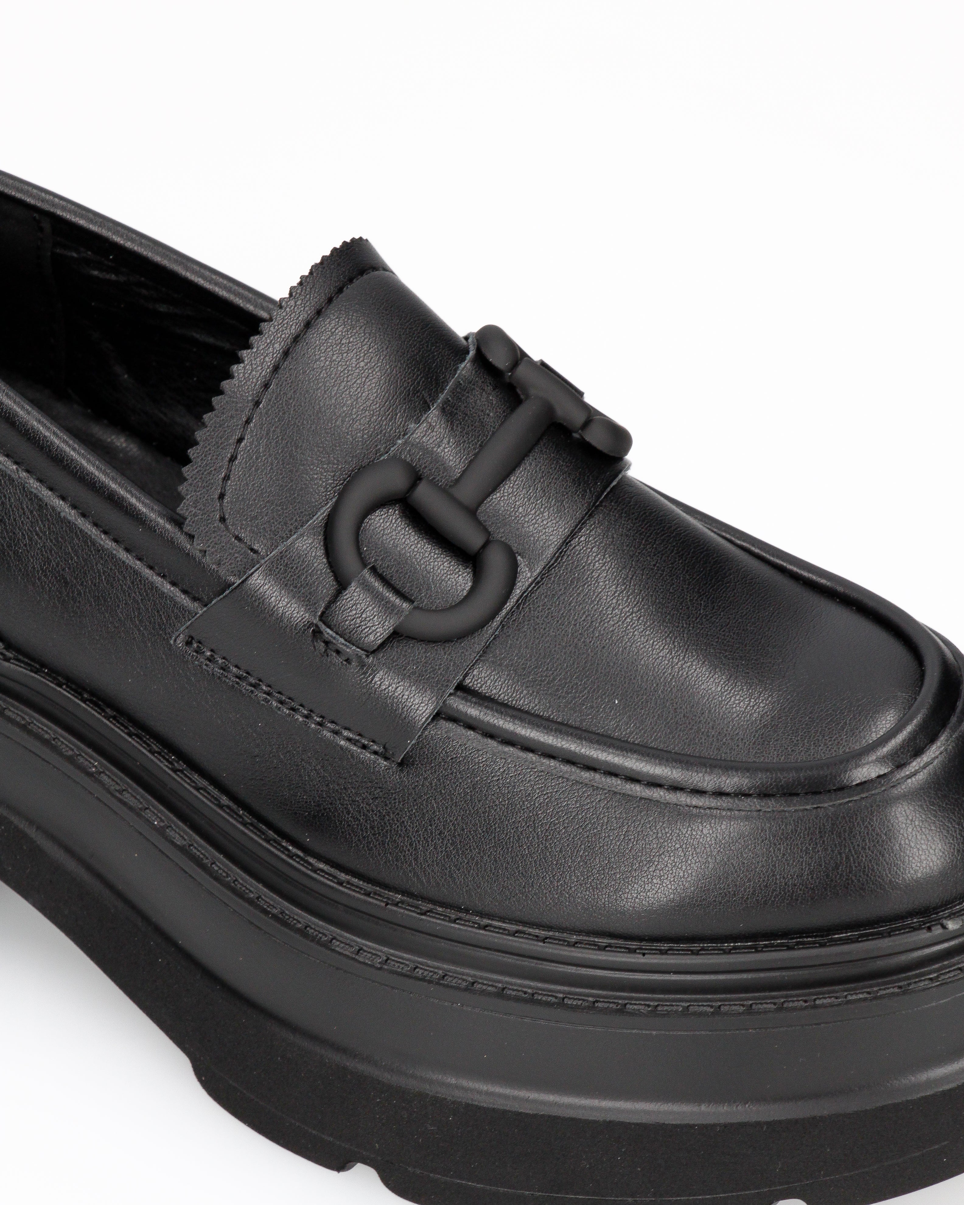 BESSIE - Mocassino chunky lucido glassy con maxi suola platform e morsetto