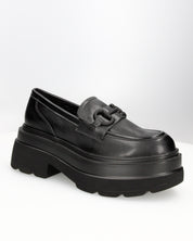 BESSIE - Mocassino chunky lucido glassy con maxi suola platform e morsetto