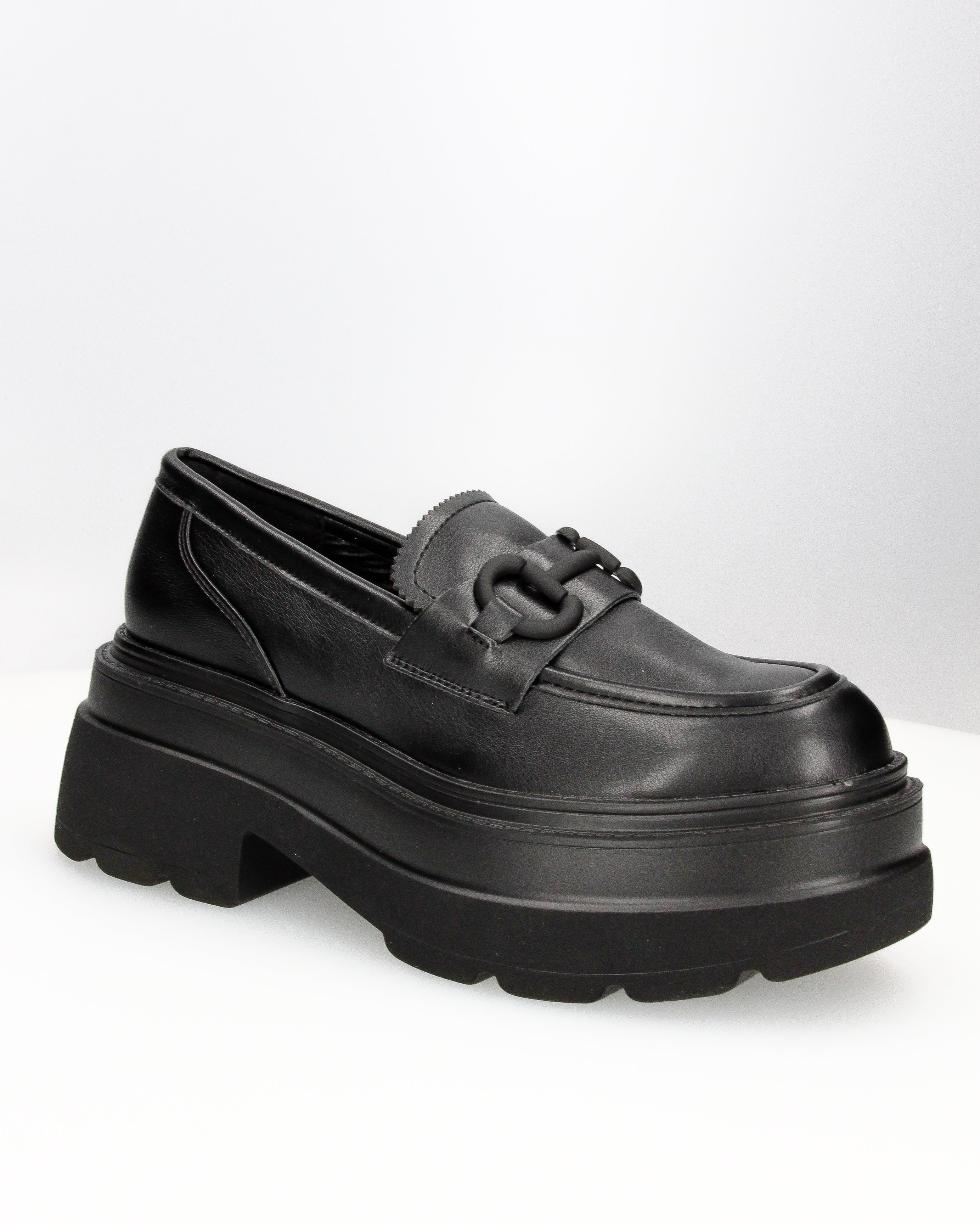 BESSIE - Mocassino chunky lucido glassy con maxi suola platform e morsetto