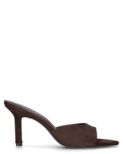 MIKI - sabot a punta in camoscio marrone con tacco a stiletto