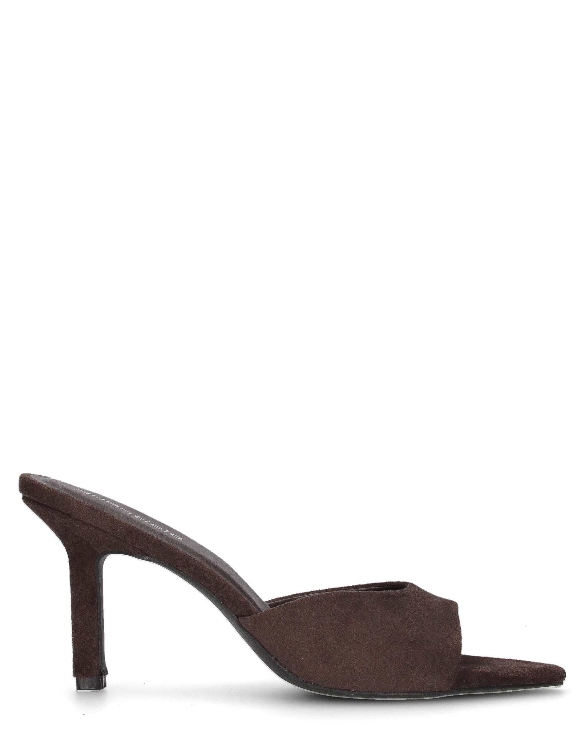 MIKI - sabot a punta in camoscio marrone con tacco a stiletto