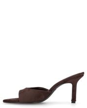 MIKI - sabot a punta in camoscio marrone con tacco a stiletto