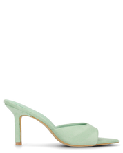 MIKI - sabot a punta in camoscio verde menta con tacco a stiletto