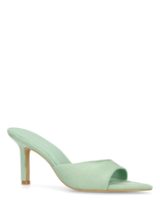 MIKI - sabot a punta in camoscio verde menta con tacco a stiletto