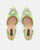 MAGDA - scarpa con tacco in satin verde mela con gemme decorative