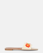 MARILIA - ciabattine beige chiaro con decorazioni ricamate e suola marrone