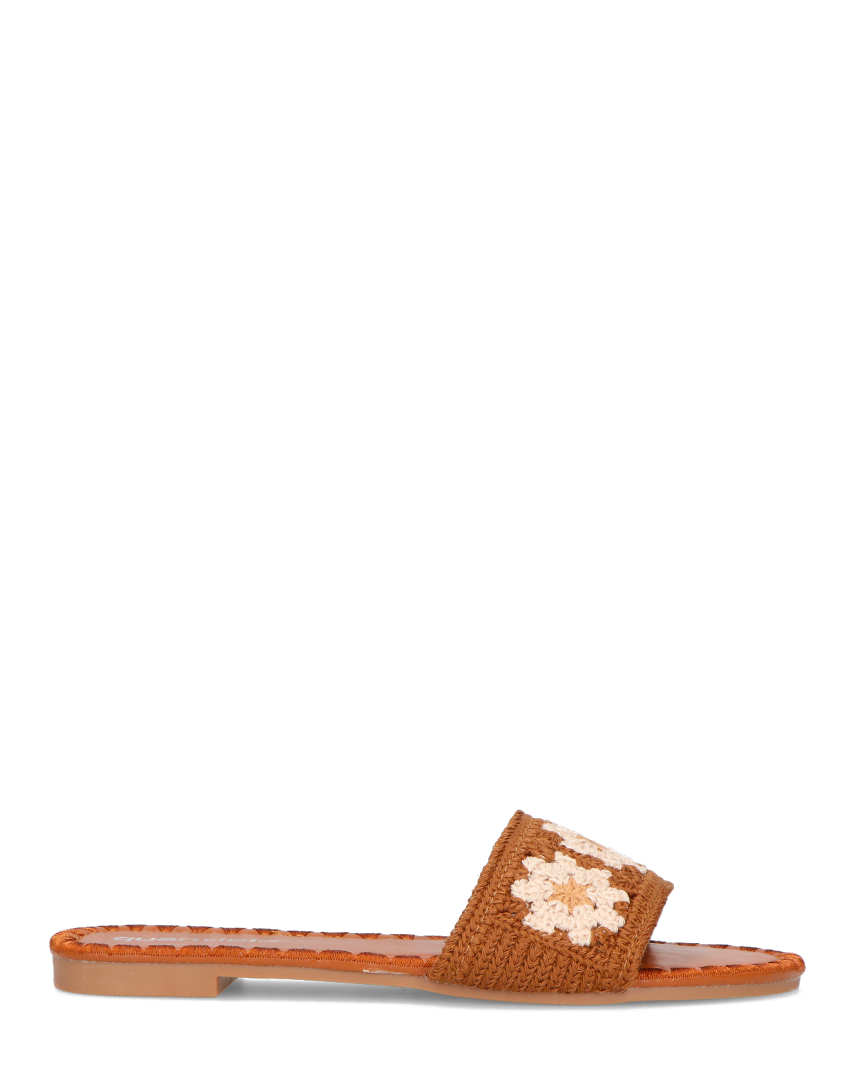 MARILIA - ciabattine marroni con decorazioni ricamate