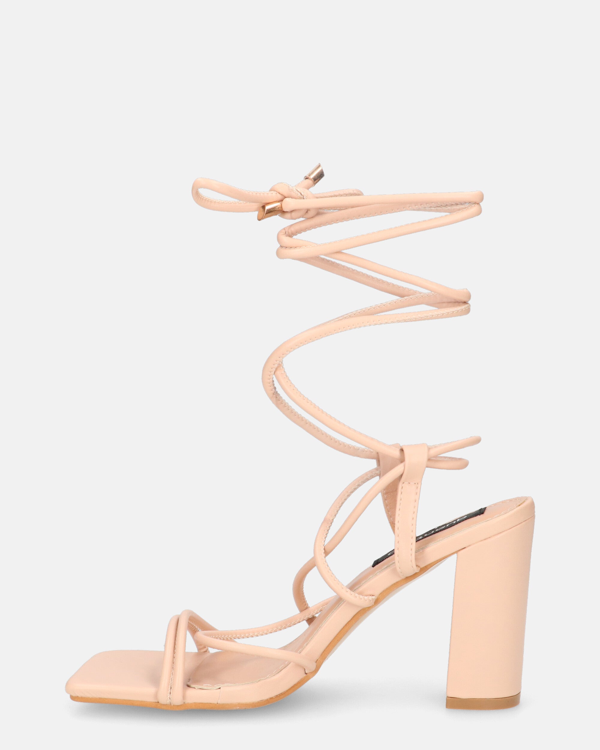 MARISOL - sandali con tacco beige con lacci