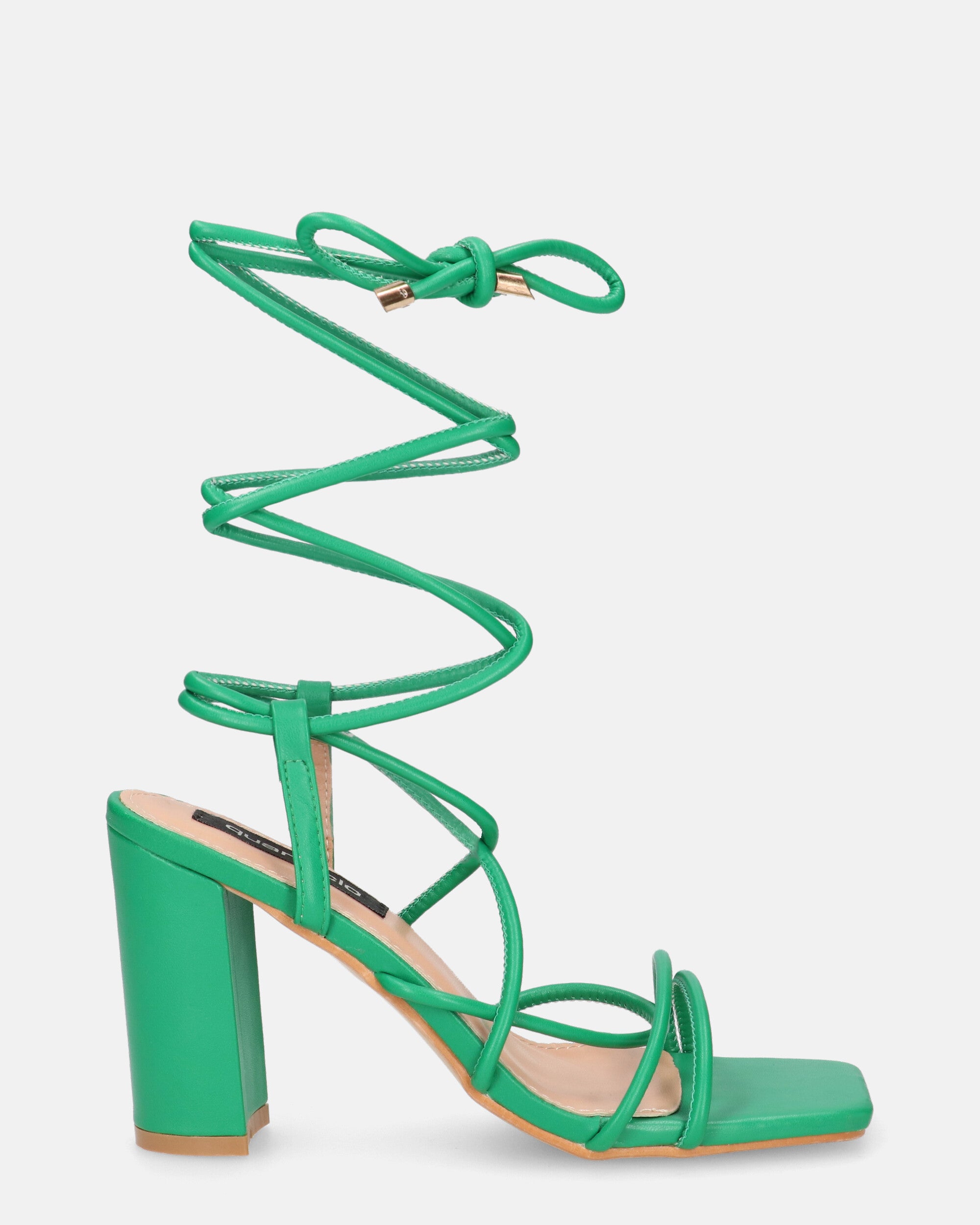 MARISOL - sandali con tacco verde con lacci