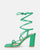 MARISOL - sandali con tacco verde con lacci