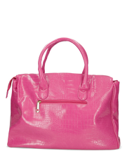 MARY - borsa grande fucsia con trama coccodrillo e tracolla aggiuntiva