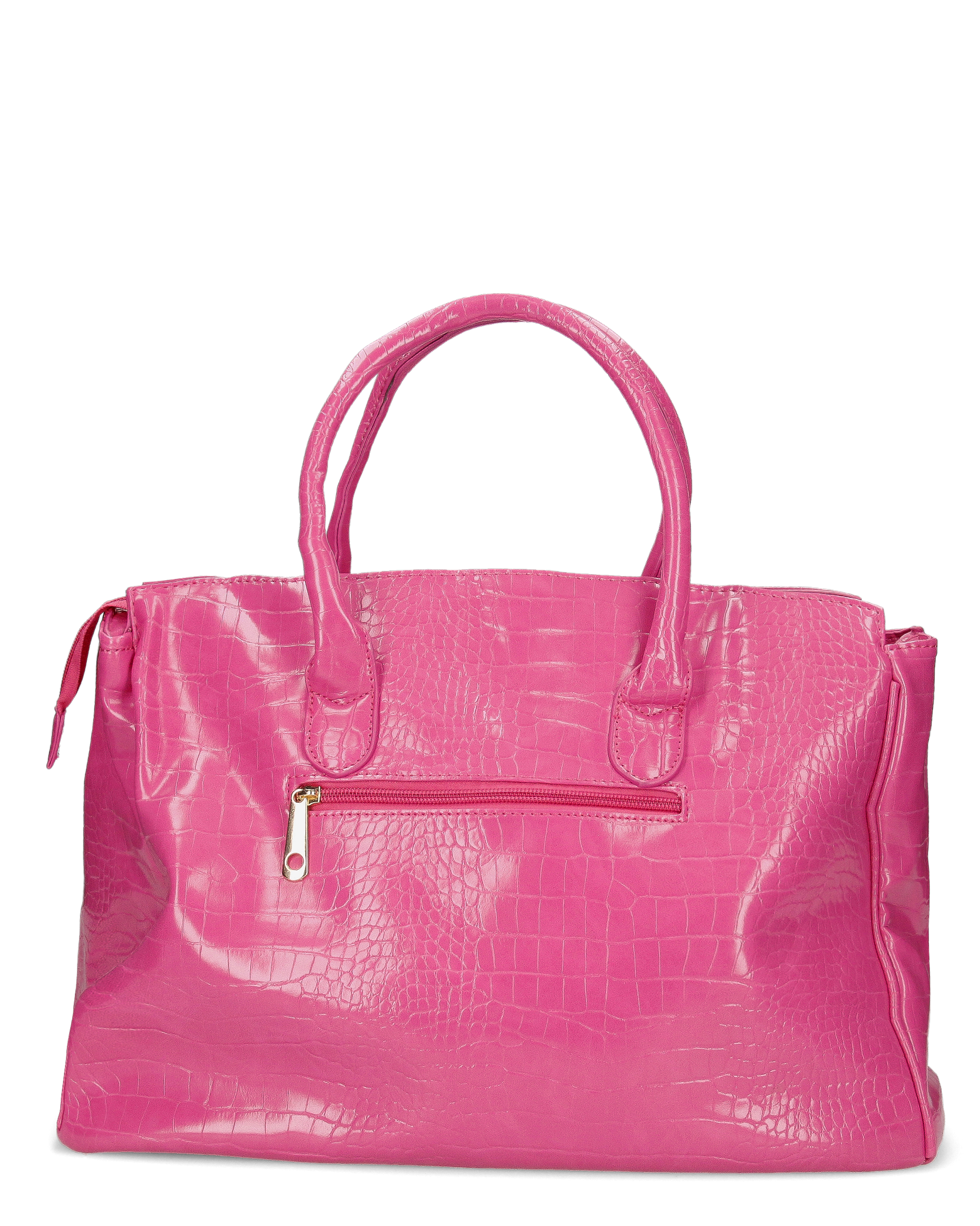 MARY - borsa grande fucsia con trama coccodrillo e tracolla aggiuntiva