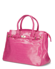 MARY - borsa grande fucsia con trama coccodrillo e tracolla aggiuntiva