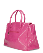 MARY - borsa grande fucsia con trama coccodrillo e tracolla aggiuntiva