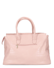 MARY - borsa grande rosa con trama coccodrillo e tracolla aggiuntiva