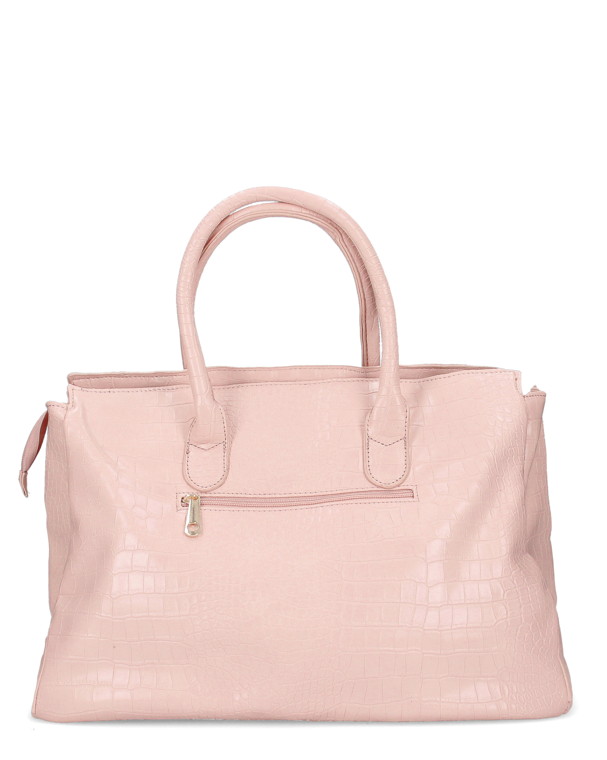 MARY - borsa grande rosa con trama coccodrillo e tracolla aggiuntiva