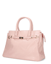 MARY - borsa grande rosa con trama coccodrillo e tracolla aggiuntiva