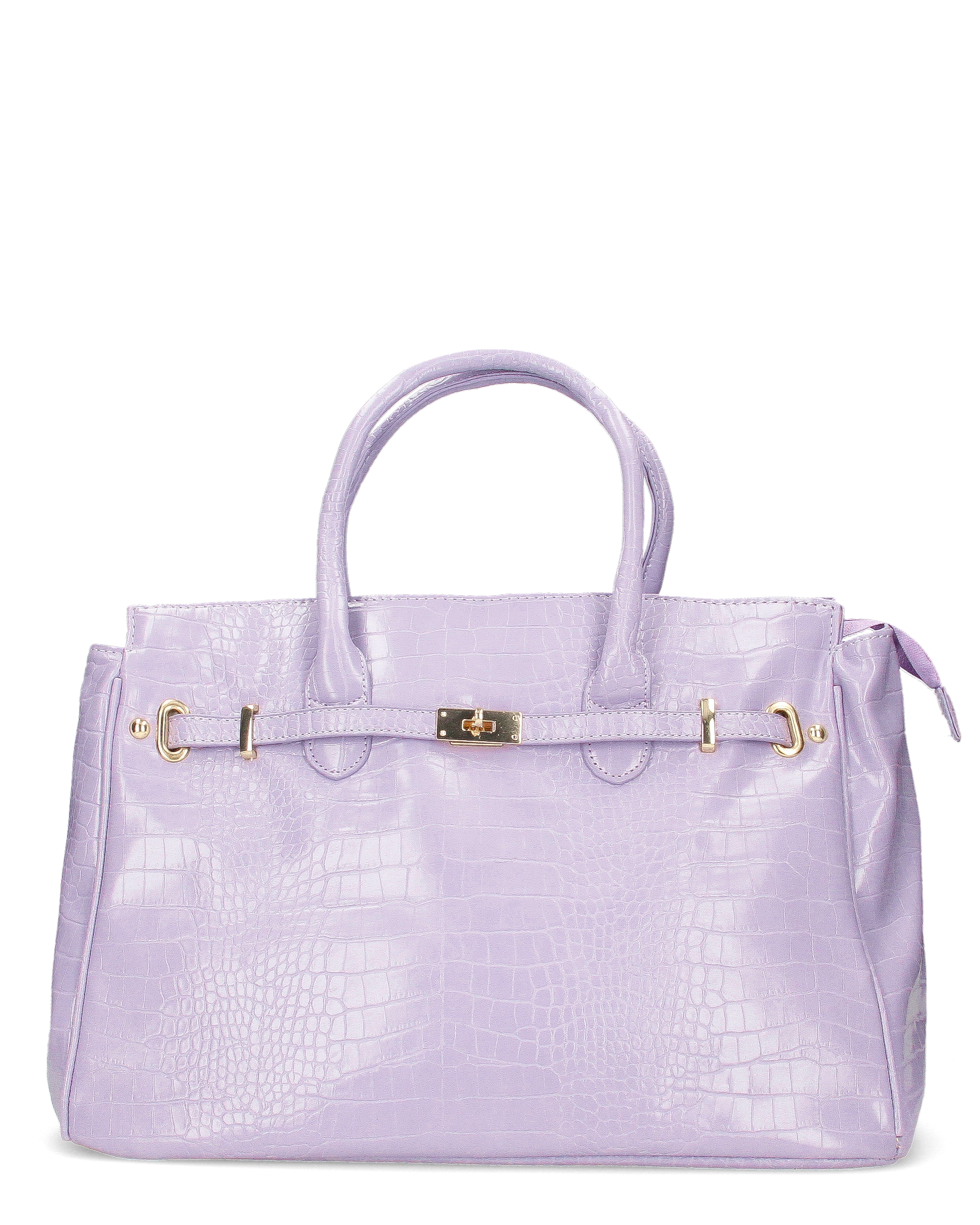 MARY - borsa grande violetta con trama coccodrillo e tracolla aggiuntiva