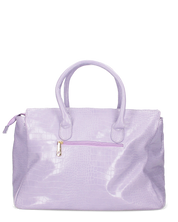 MARY - borsa grande violetta con trama coccodrillo e tracolla aggiuntiva
