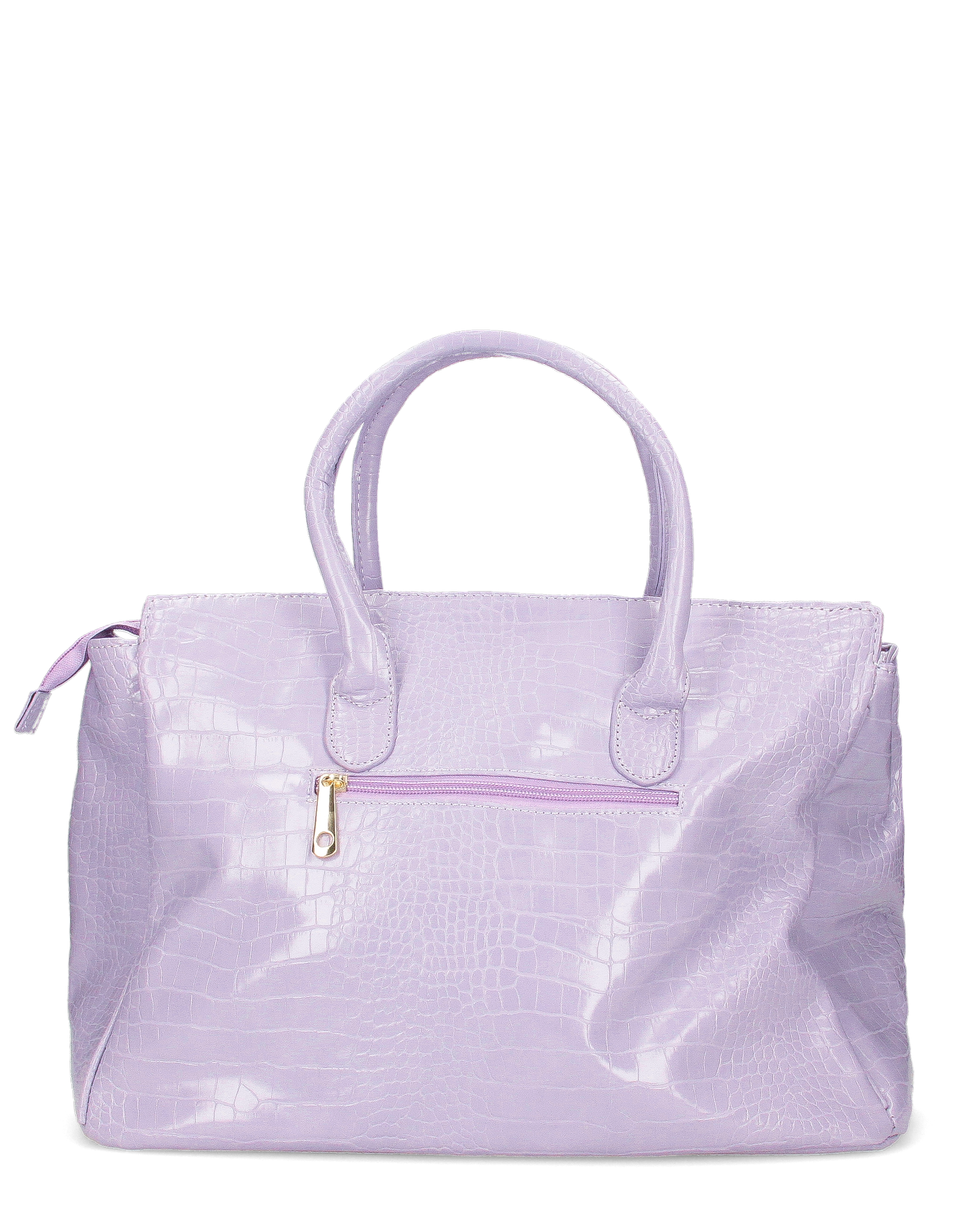 MARY - borsa grande violetta con trama coccodrillo e tracolla aggiuntiva