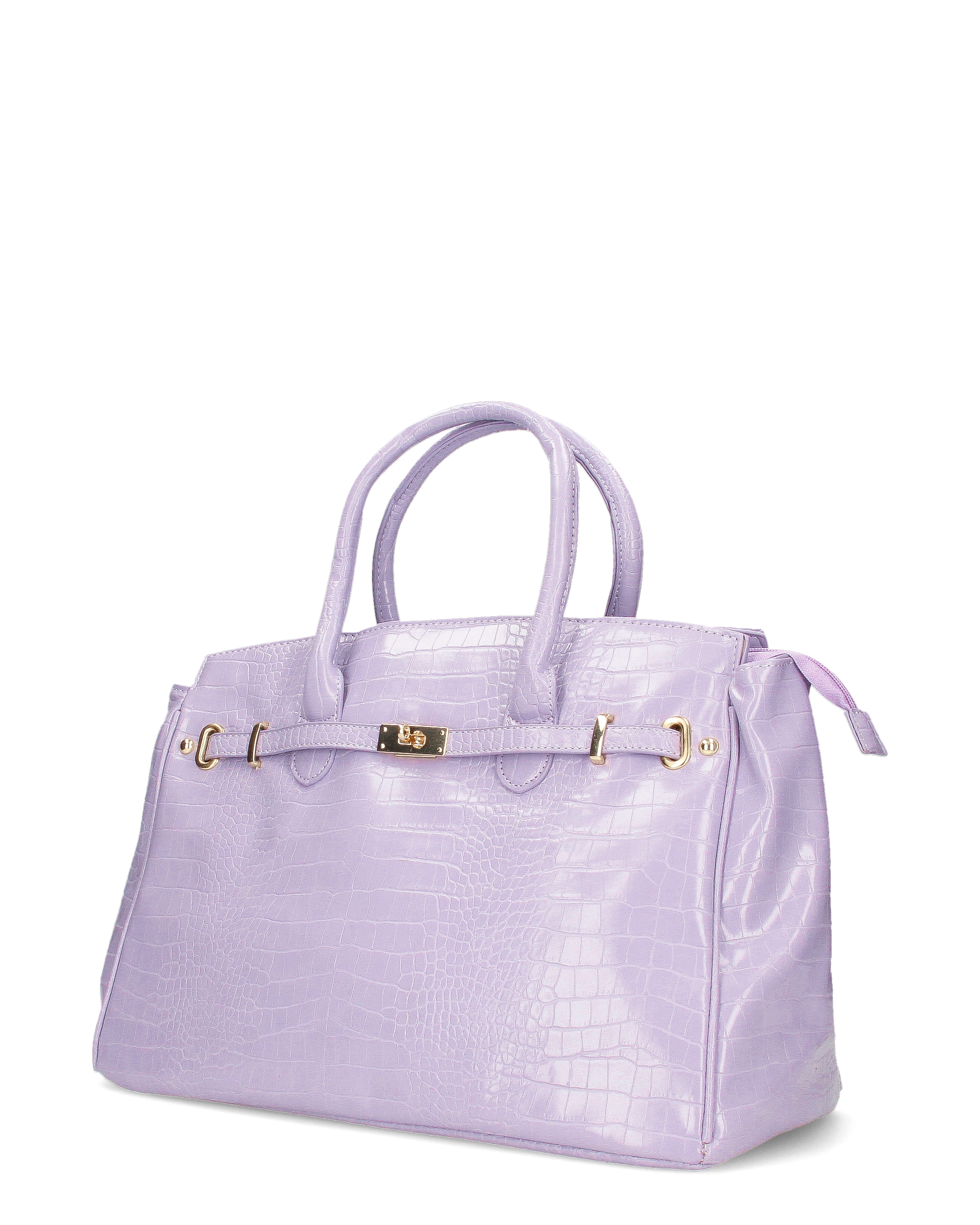 MARY - borsa grande violetta con trama coccodrillo e tracolla aggiuntiva