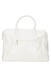 MARY - borsa grande bianca con trama coccodrillo e tracolla aggiuntiva