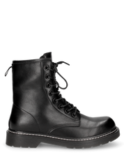 MARZIA - stivaletti anfibi neri stringati con chiusura zip