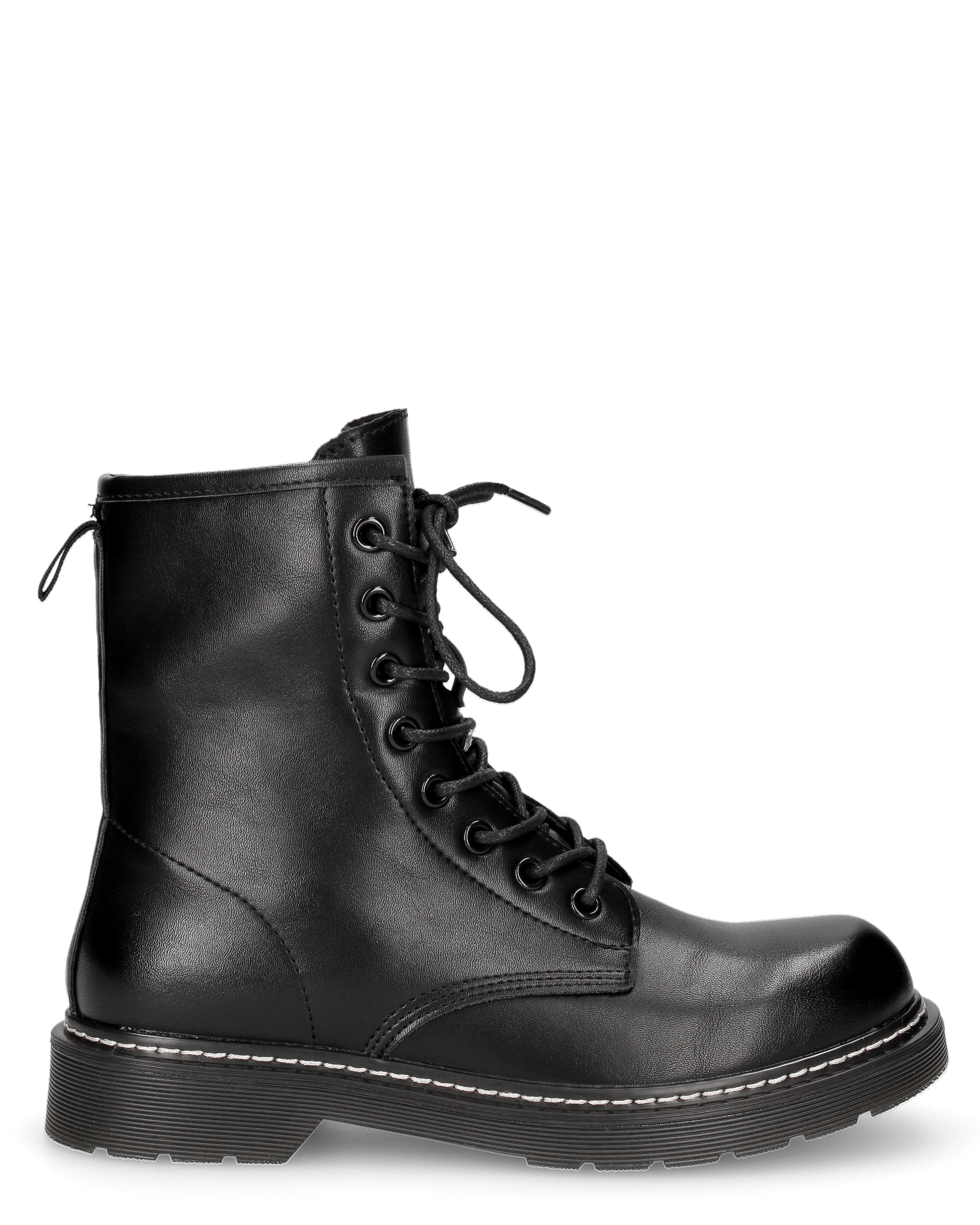 MARZIA - stivaletti anfibi neri stringati con chiusura zip