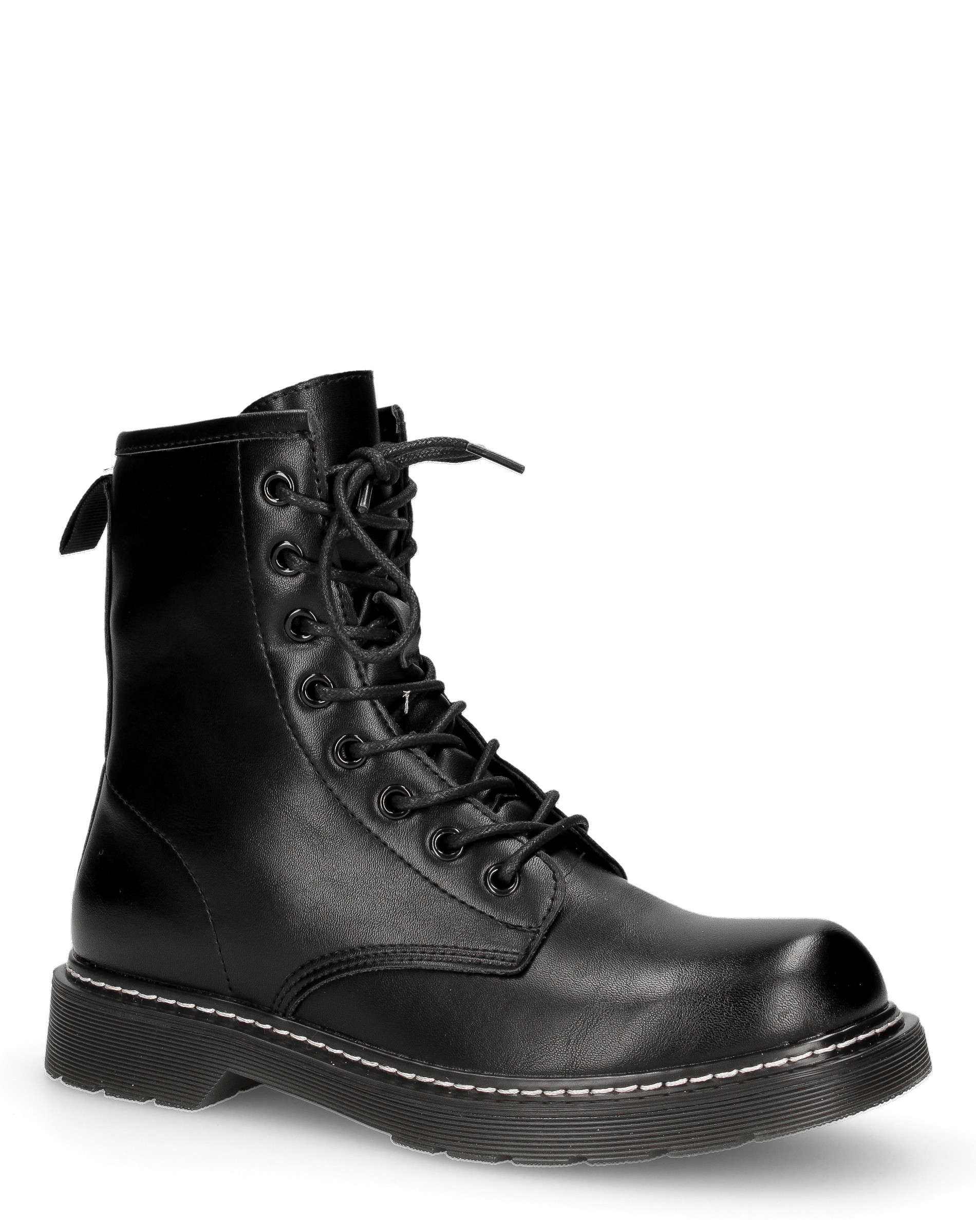 MARZIA - stivaletti anfibi neri stringati con chiusura zip