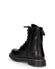 MARZIA - stivaletti anfibi neri stringati con chiusura zip