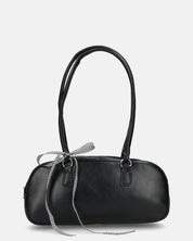 MATY - borsa bauletto allungato nera con fiocco