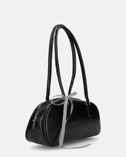 MATY - borsa bauletto allungato nera con fiocco