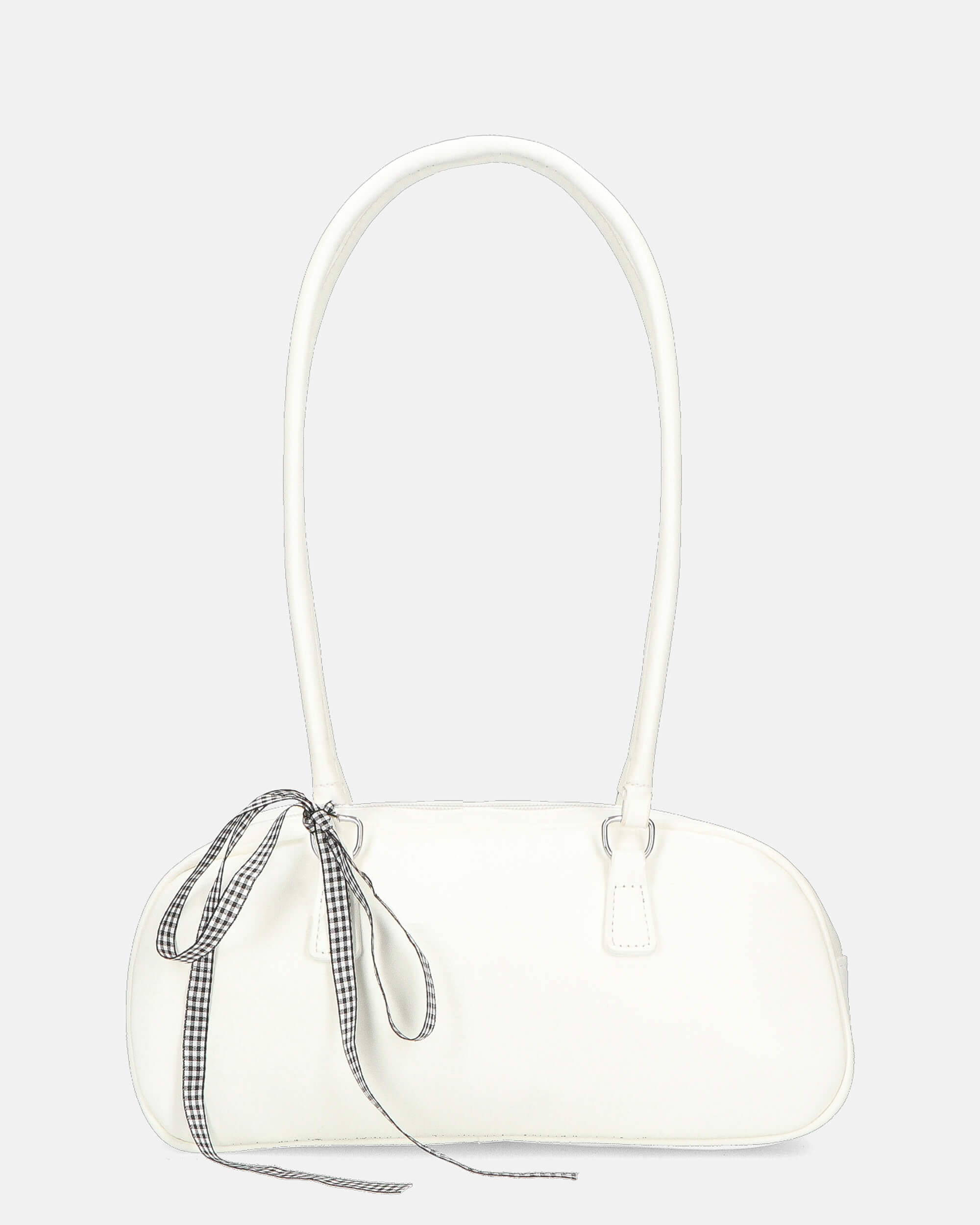 MATY - borsa bauletto allungato bianca con fiocco