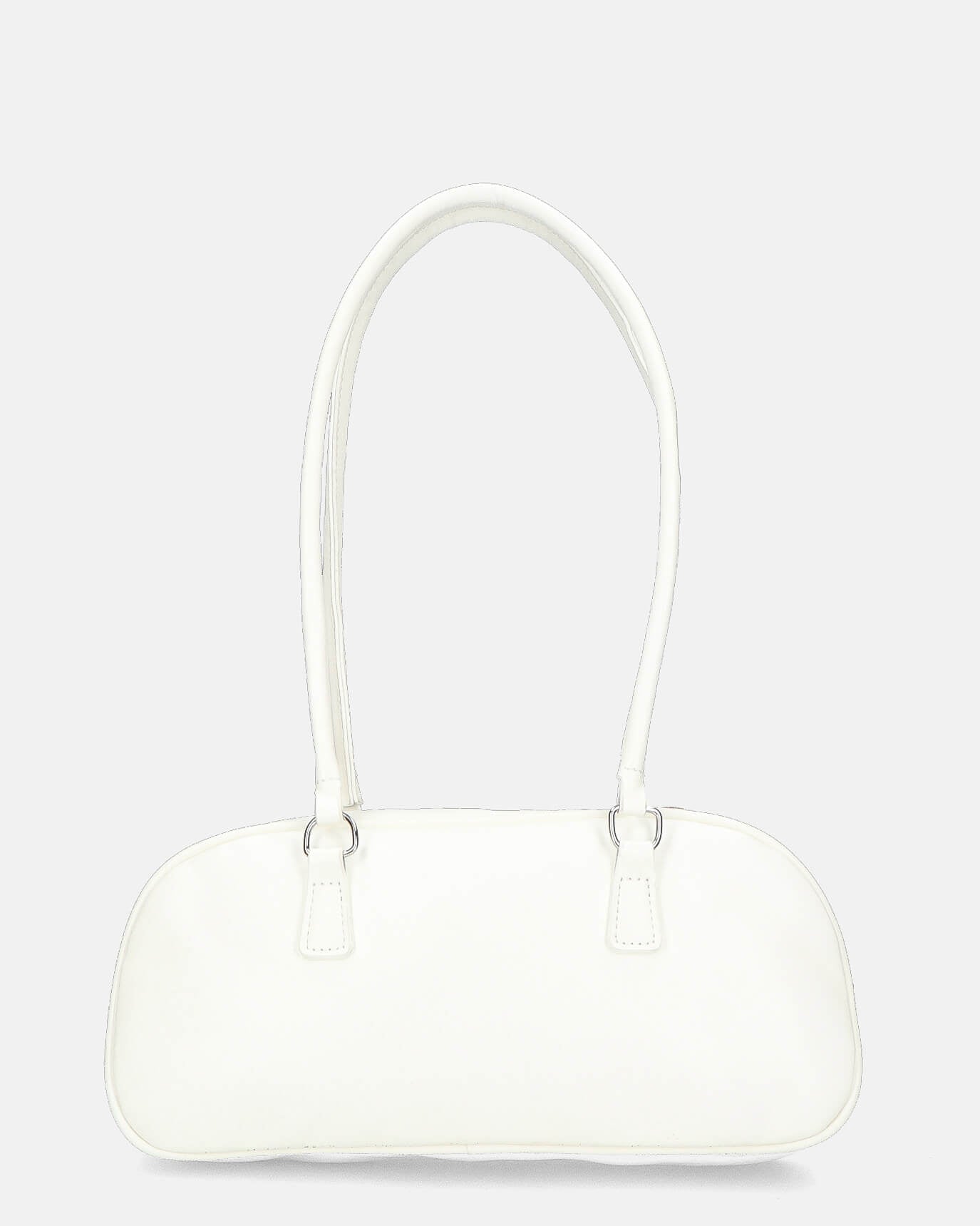 MATY - borsa bauletto allungato bianca con fiocco