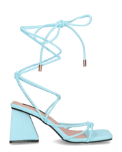 MELISA - sandali con lacci in ecopelle blu