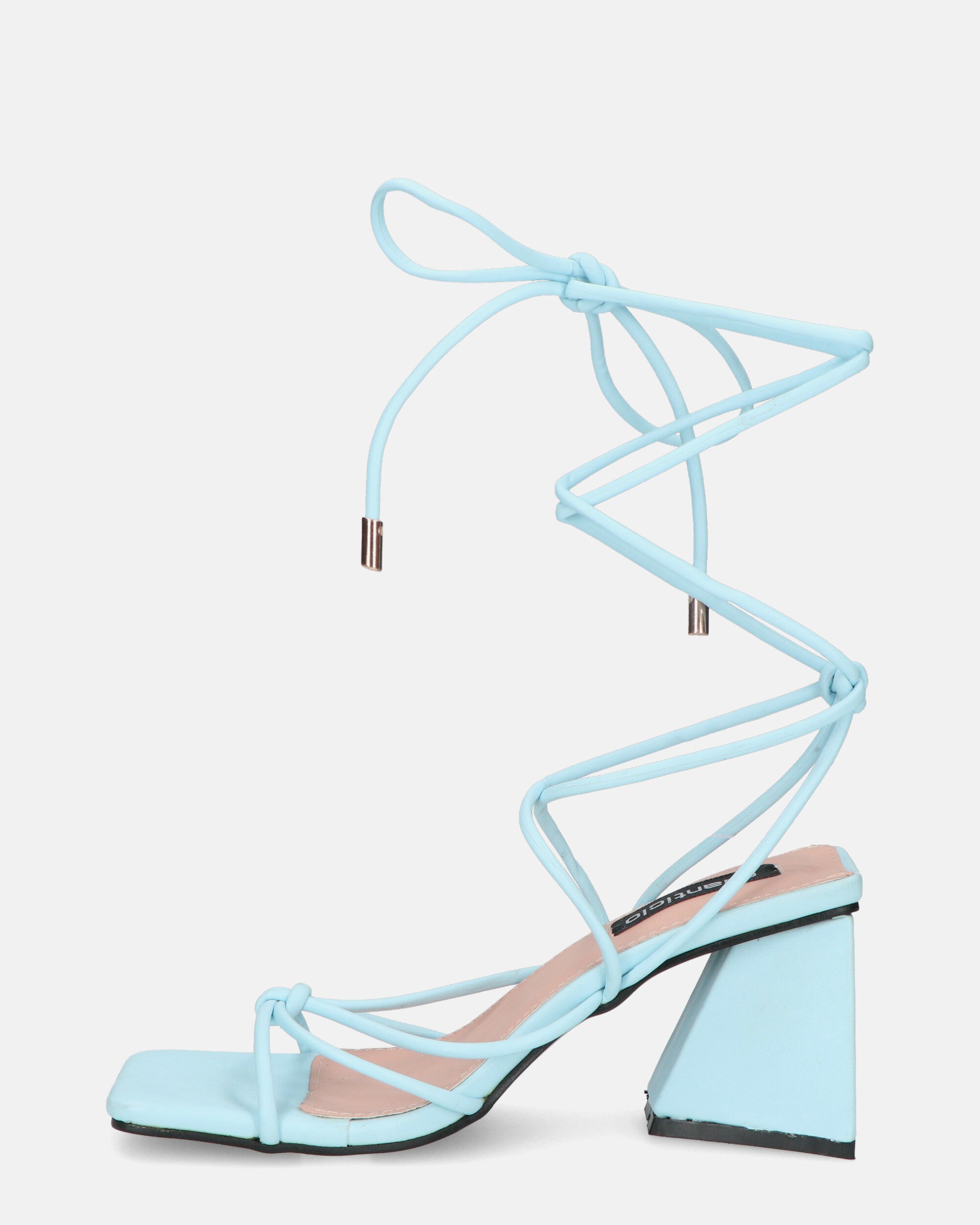 MELISA - sandali con lacci in ecopelle blu