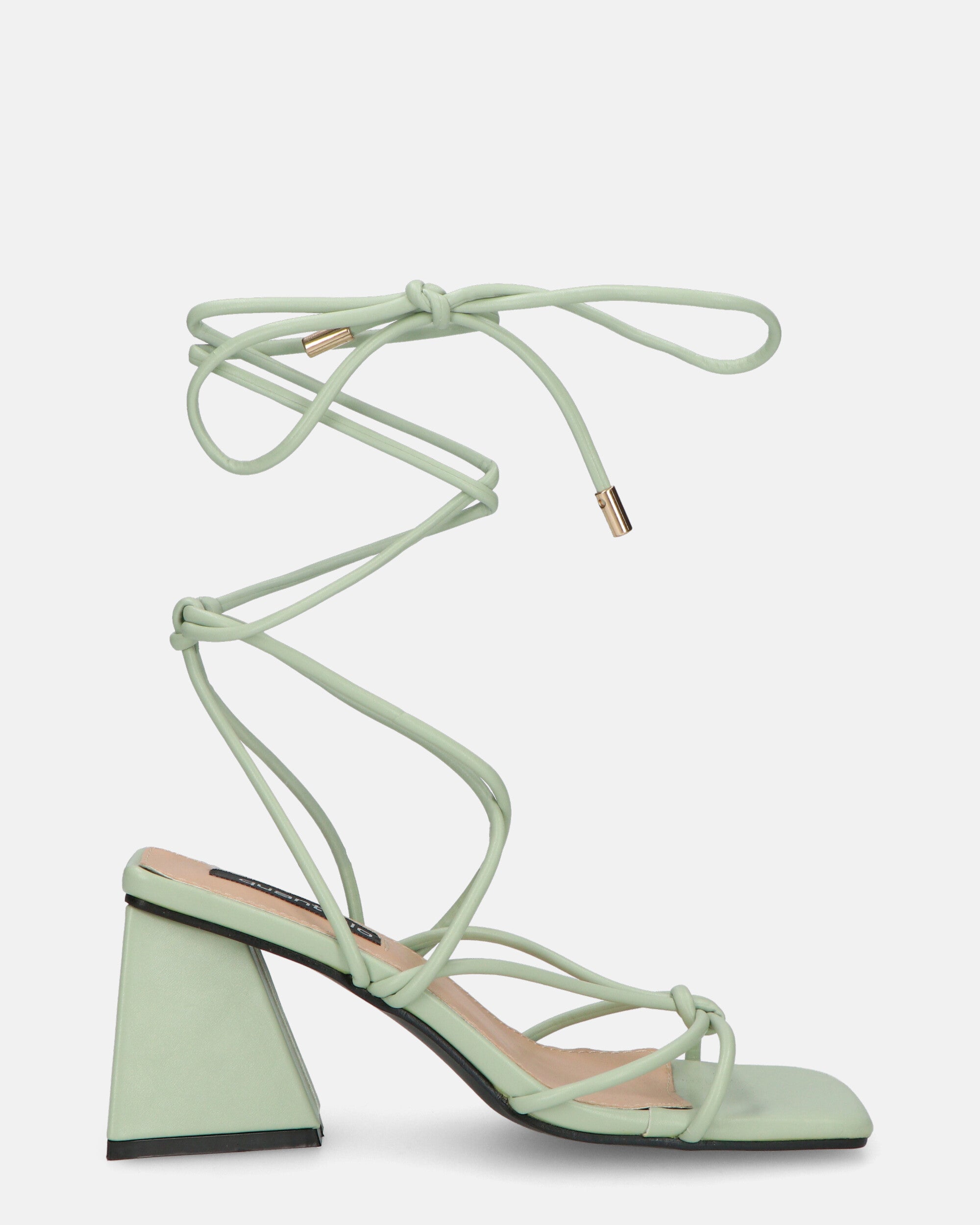 MELISA - sandali con lacci in ecopelle verde