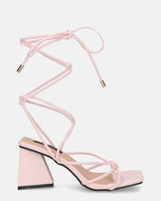 MELISA - sandali con lacci in ecopelle rosa