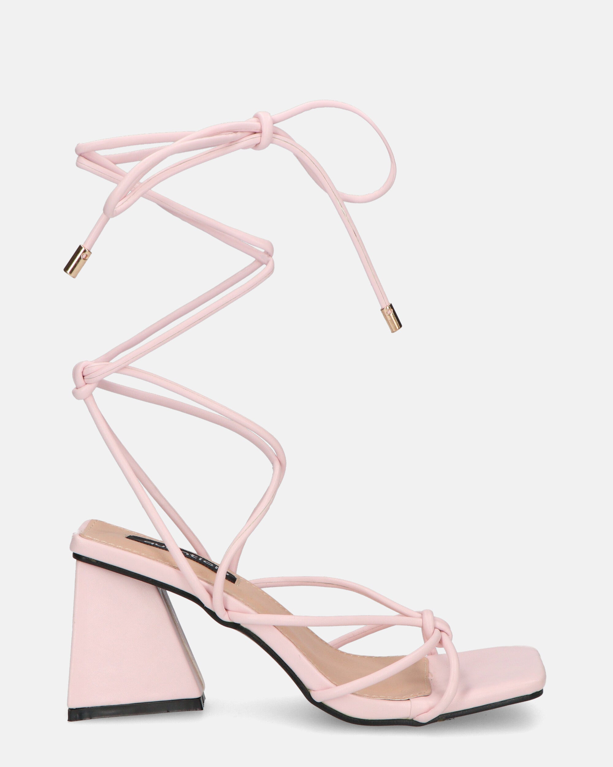 MELISA - sandali con lacci in ecopelle rosa