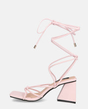 MELISA - sandali con lacci in ecopelle rosa