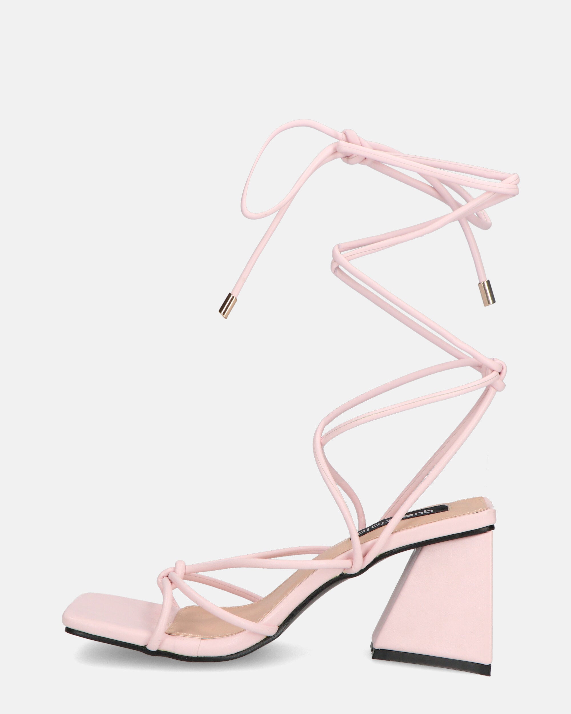 MELISA - sandali con lacci in ecopelle rosa