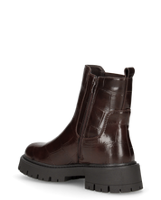 LERA - stivaletti chelsea marroni in ecopelle pitonata con suola chunky e zip