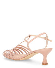 MERYL - sandali con tacco beige con chiusura cinturino