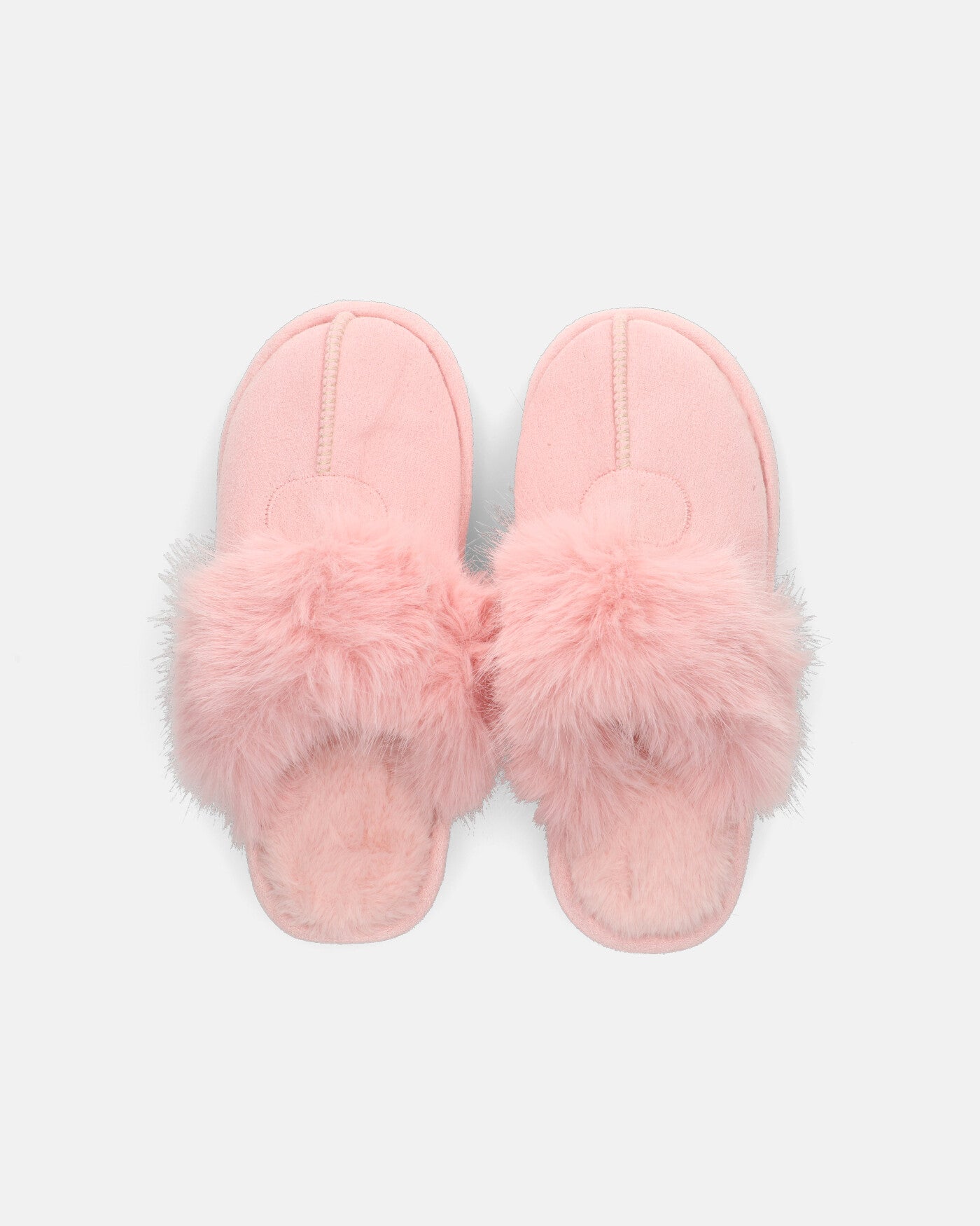 MIDORI - pantofole rose con pelliccia e camoscio