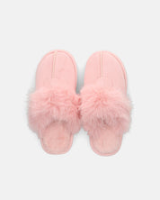 MIDORI - pantofole rose con pelliccia e camoscio