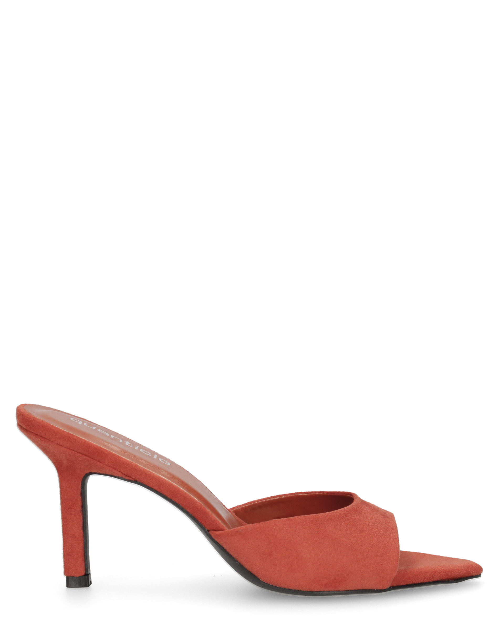 MIKI - sabot a punta in camoscio arancione con tacco a stiletto