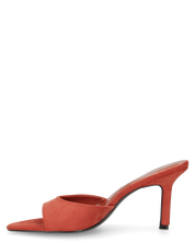 MIKI - sabot a punta in camoscio arancione con tacco a stiletto