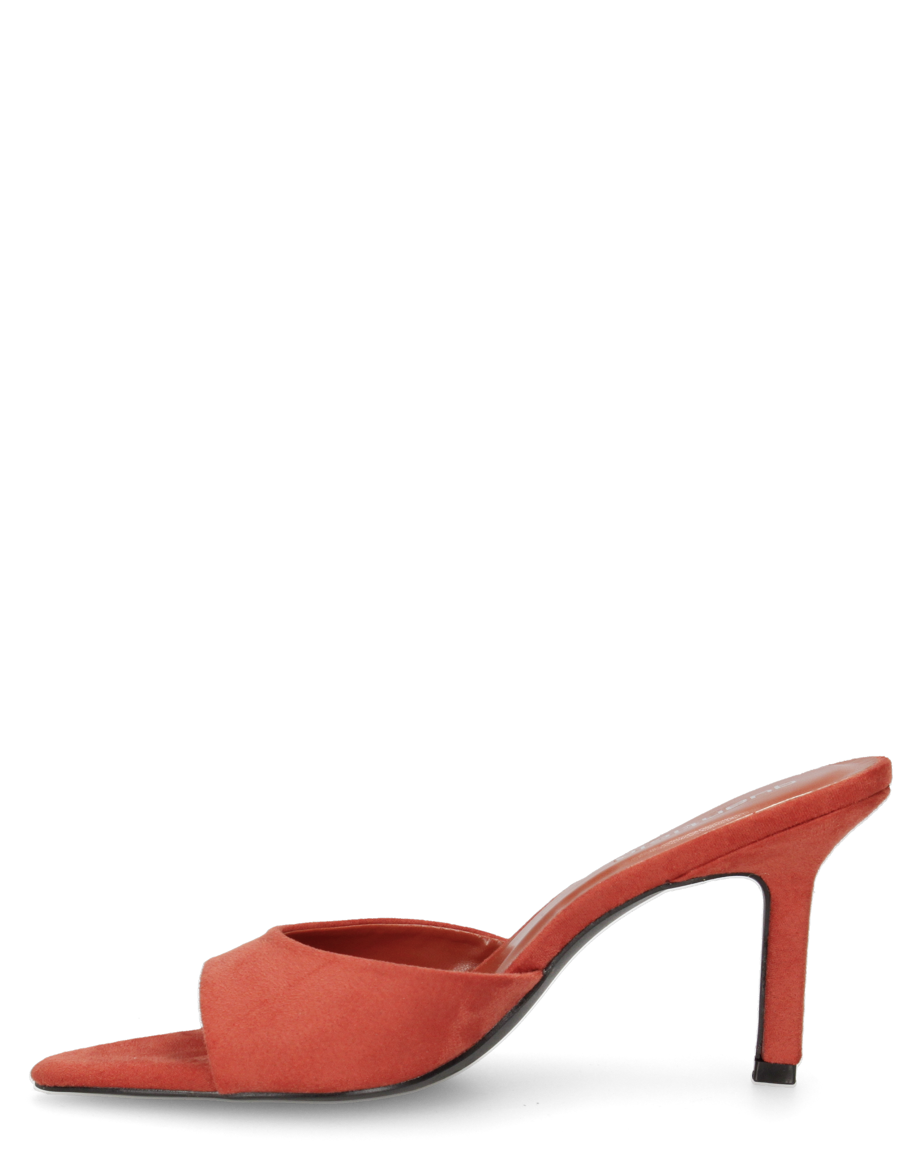 MIKI - sabot a punta in camoscio arancione con tacco a stiletto